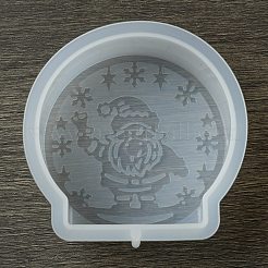 Diyのシリコーンキャンドル型  クリスマステーマの樹脂鋳造型  UVレジン用  エポキシ樹脂工芸品作り  ホワイト  78x77x26mm&nbsp;LS-DIY-A055-02B