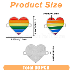 30Pcs Rainbow Color Alloy Enamel Connector Charms&nbsp;ENAM-HY0001-15