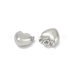 304ステンレススチールチャーム  ハートチャーム  変色防止  ステンレス鋼色  8x7x4mm  穴：1.2mm&nbsp;STAS-E500-05P