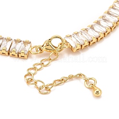 Brass Micro Pave Cubic Zirconia Link Chain Necklaces&nbsp;BJEW-F416-06G