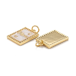 Mother's Day Brass Micro Pave Clear Cubic Zirconia Pendants&nbsp;X-ZIRC-A020-17G