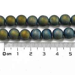 Electroplated Natural Agate Round Bead Strands&nbsp;G-M171-8mm-07