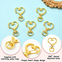40Pcs Heart Zinc Alloy Swivel Lobster Clasps&nbsp;FIND-SP0001-20P