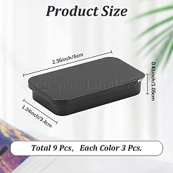 9Pcs 3 Colors Slide Top Tinplate Trinket Storage Boxes&nbsp;CON-CP0001-016C