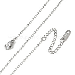 1.6mm 304ステンレススチールアズキチェーンネックレス（女性用）  変色なし  ステンレス鋼色  16.14インチ（41cm）&nbsp;SA-CBACA62-03P