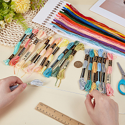 30 Skeins 2 Styles Polyester Embroidery Floss&nbsp;OCOR-CY0003-08