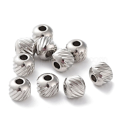 変色しない201ステンレススチールスペーサービーズ  ロンデル  ステンレス鋼色  5x4.6mm  穴：1.5mm&nbsp;STAS-K259-14B-P