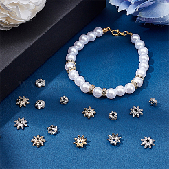 24Pcs 6 Styles Brass Clear Cubic Zirconia Spacer Beads&nbsp;KK-CA0003-63