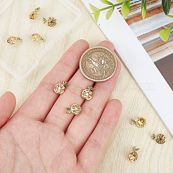 真鍮キュービックジルコニアチャーム  レモン  ゴールド  18KGP本金メッキ  11.5x7.5x4.5mm  穴：1.2mm  10個/箱&nbsp;KK-BBC0003-42