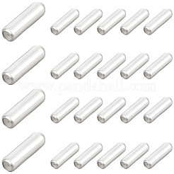 真鍮スティックピンエンドキャップ100個  内部のゴムと  コラム  銀  9.5x3mm  穴：0.7mm  25個/カラー&nbsp;FIND-SC0021-13S