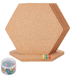 粘着コルク断熱シート15枚  プラスチックプッシュピン80個付き  六角  200x174x11mm&nbsp;AJEW-AR0004-84B
