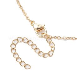 母の日 304 ステンレス ペンダント ネックレス  女性用真鍮アズキチェーンネックレス  ゴールドカラー  フットプリント  15.75インチ（40cm）  ペンダント：22.5x21.5mm&nbsp;NJEW-TA00194-03