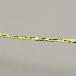 6プライポリエステル糸  中国語結びコード  編まれたブレスレットのネックレスの作成のため  緑黄  0.6mm  約43.74ヤード（40m）/ロール&nbsp;OCOR-WH0079-81B