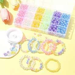 DIY Round Transparent Acrylic Beads Bracelets Making Kits&nbsp;DIY-FS0008-17