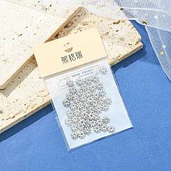 シェグレース真鍮スペーサービーズ  花  カドミウムフリー＆ニッケルフリー＆鉛フリー  プラチナメッキ  6x1.7mm  穴：1.8mm&nbsp;XGRQ1H415-334P
