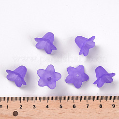 透明なアクリルビーズ  艶消し  花  パープル  17.5x12mm  穴：1.5mm  約770個/500g&nbsp;PLF018-15