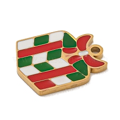 Christmas Theme 304 Stainless Steel Enamel Charms&nbsp;STAS-Z093-02D