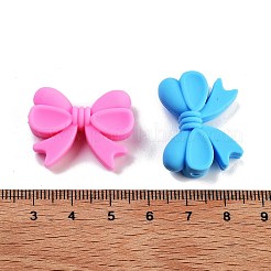 シリコンビーズ  DIYネックレスの製作  蝶結び  ミックスカラー  21x27x8mm  穴：2mm&nbsp;SIL-I003-01