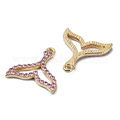 Golden Rack Plating Alloy Rhinestone Pendants&nbsp;PALLOY-F308-23G-01