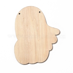 片面プリントウッドビッグペンダント  ハロウィンチャーム  ゴースト  160x133x4mm  穴：4mm&nbsp;WOOD-I010-09D