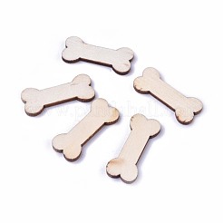 ウッドカボション  骨  バリーウッド  29.5x12.5x2.5mm&nbsp;WOOD-WH0021-27