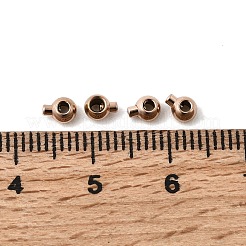 イオンプレーティング（IP）304ステンレス鋼クリンプビーズ  ラウンド  ローズゴールド  4.5x3.5x2.5mm  穴：1mm&nbsp;STAS-P373-02RG