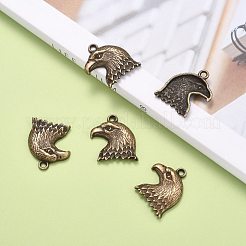 チベット風亜鉛合金チャーム  鉛フリー＆カドミウムフリー  ワシ  アンティークブロンズ  21.8x18.7x4mm  穴：2mm  約200個/500g&nbsp;TIBEP-R334-020AB-RS