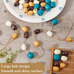 160Pcs 4 Colors Natural Wood Dyed Beads&nbsp;WOOD-GF0002-02