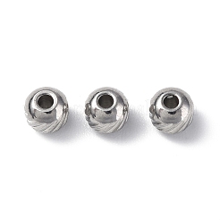 変色しない201ステンレススチールビーズ  ロンデル  ステンレス鋼色  5x4mm  穴：1.6mm&nbsp;STAS-G298-02B-P
