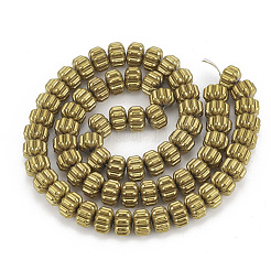 Electroplate Non-magnetic Synthetic Hematite Corrugated Beads Strands&nbsp;G-T061-108G