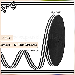 50 Yards Polyester Stripe Ribbons&nbsp;SRIB-WH0011-157B