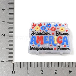 独立記念日シリコンビーズ  焦点ビーズ  自由、勇敢なアメリカ  23.5x30x7.5mm  穴：2.8mm&nbsp;SIL-E013-01C