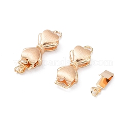 ラックメッキ真鍮ボックスクラスプ  カドミウムフリー＆ニッケルフリー＆鉛フリー  長持ちメッキ  蝶結び  18KGP本金メッキ  7.5x20x4.3mm  穴：2.3mm&nbsp;KK-A183-72G