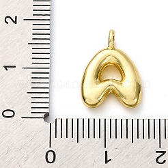 真鍮チャーム  長持ちメッキ  ラックめっき  カドミウムフリー＆鉛フリー  18KGP本金メッキ  a～zの文字  13.5~15.5x5~14.5x4.5mm  穴：2.5mm&nbsp;KK-C119-17G