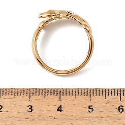 304 Stainless Steel & Crystal Rhinestone Cuff Open Rings&nbsp;RB-G001-03G-02