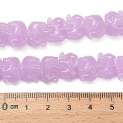合成サンゴ染め彫刻ビーズ  象  プラム  9x12.5x7mm  穴：0.8mm&nbsp;BSHE-H114-04C