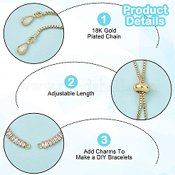 3Pcs Brass Pave Clear Cubic Zirconia Rectangle Slider Bracelet Making&nbsp;BJEW-BBC0001-19
