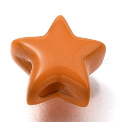 スプレー塗装真鍮ビーズ  スター  ダークオレンジ  9.5x10x5.5mm  穴：2.3mm&nbsp;KK-I683-22D