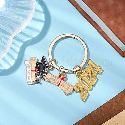 合金エナメルキーホルダー  鉄のスプリットキーリング付き  混合図形  チャーム2024個  ミックスカラー  5.5cm&nbsp;KEYC-JKC00785