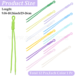 12個 12色ナイロンロープペンダント装飾  ミックスカラー  230~260x14~15mm  1pc /カラー&nbsp;HJEW-CP0001-47B