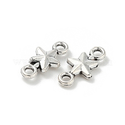 チベット風合金スターコネクターチャーム  アンティークシルバー  14.5x7.5x2.5mm  穴：1.8mm&nbsp;TIBE-S324-21AS