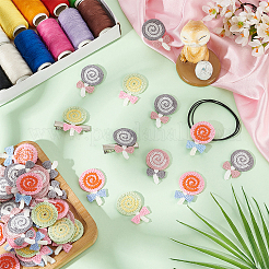 48 個 4 色のポリエステル刺繍アップリケを縫います  ドレスのための縫製工芸品の装飾  ロリポップ  ミックスカラー  43x27x2mm  12個/カラー&nbsp;PATC-FG0002-01