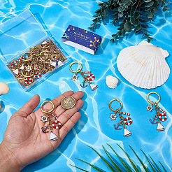 20Pcs Alloy Enamel Pendant Keychain&nbsp;KEYC-SC00032