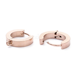 Ion Plating(IP) 304 Stainless Steel Huggie Hoop Earrings Findings&nbsp;STAS-I167-01A-RG