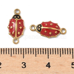 304 Stainless Steel Enamel Ladybug Connector Charms&nbsp;STAS-U056-01G