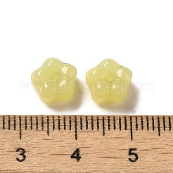 手作りランプワークビーズ  花  シャンパンイエロー  8x8.5x4.5mm  穴：1mm&nbsp;LAMP-P060-03B