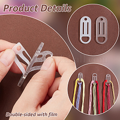 アクリル糸巻き板  フロスボビン  クロスステッチ用糸オーガナイザーカード  オーバル  50x20x2.5~3mm  穴：5mm  30個/セット&nbsp;AJEW-PH0012-40B