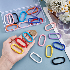 20Pcs 10 Colors Baking Paint Alloy Spring Gate Rings&nbsp;FIND-UN0007-89