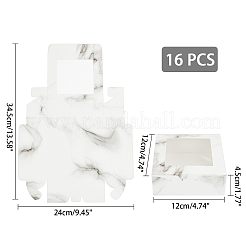 Marble Pattern Paper Cardboard Jewelry Boxes&nbsp;CON-FH0001-28