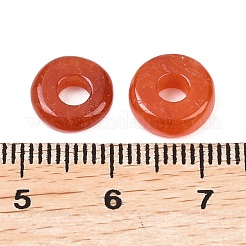天然ミャンマー翡翠の染色ペンダント  ドーナツ/円盤チャーム  チョコレート  9.5~10x1.5~3.5mm  穴：3.5mm&nbsp;G-D364-07B